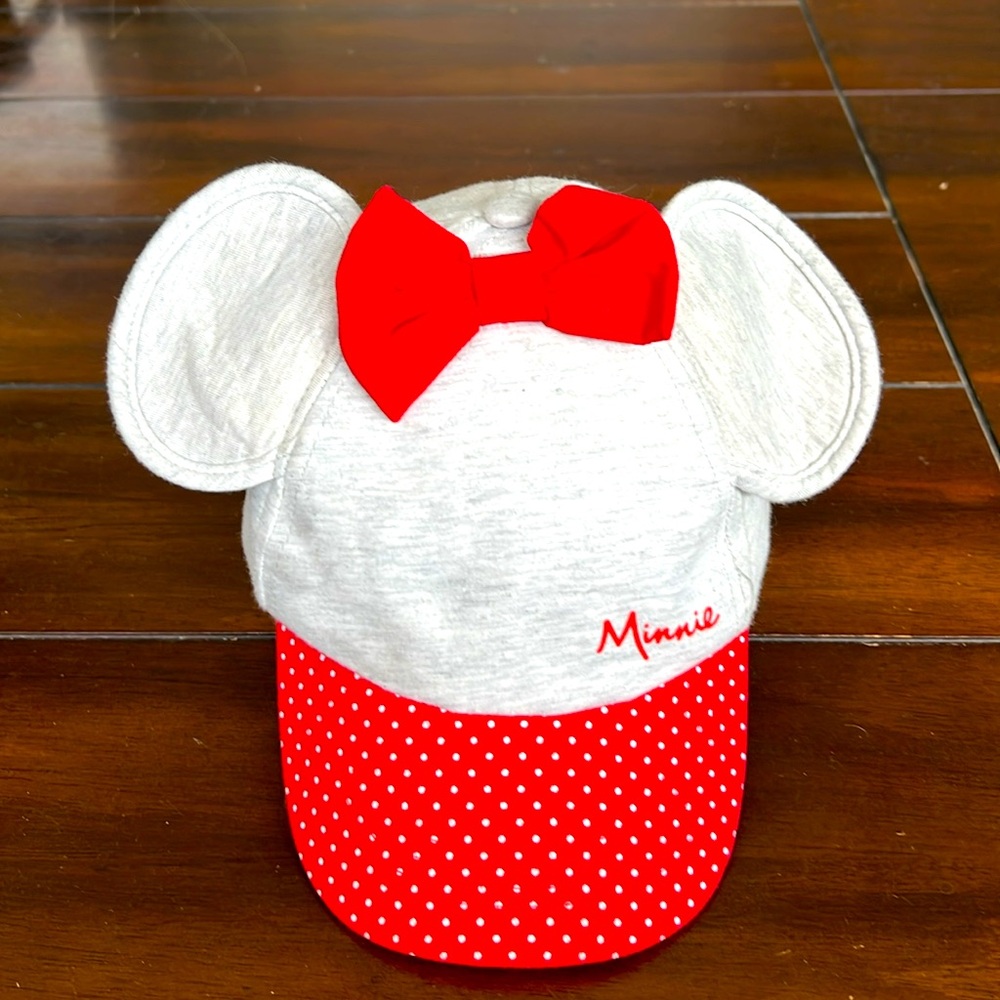 Disney Minnie Mouse Ears Bow Ball Cap Adjustable Baseball Cap Hat Preowned
